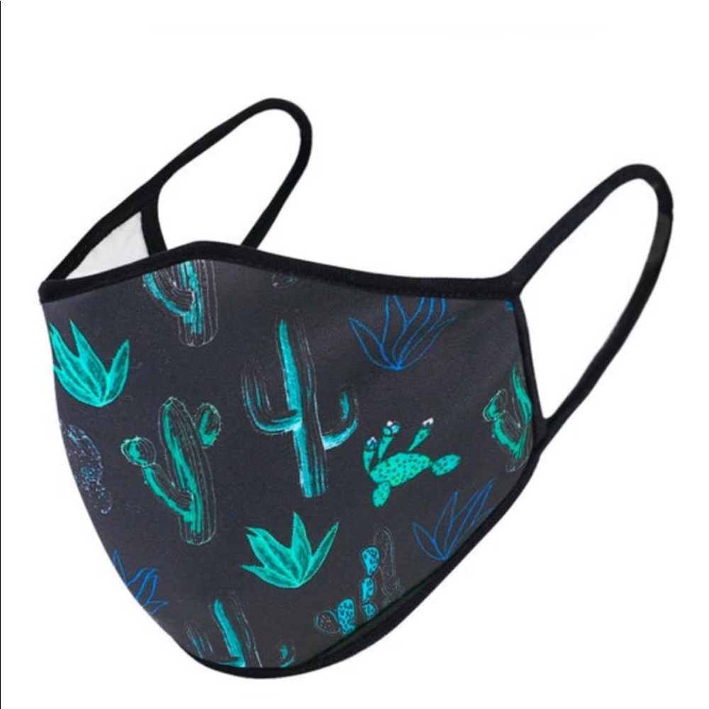 Teal / black cactus mask